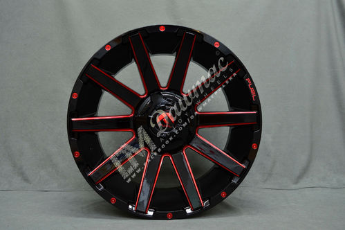 Fuel Contra 18" 9J ET1 6x135/6x139,7 Gloss Black Milled Red