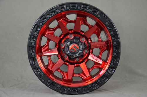 Fuel Covert 18" 9J ET-12 5x127 Candy Red with Matte Black Ring